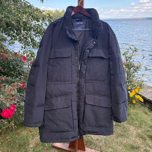 Nautica Insulated Winter Parka with Hood & 4 Pockets, True Black Men's XXL - Picture 15 of 15